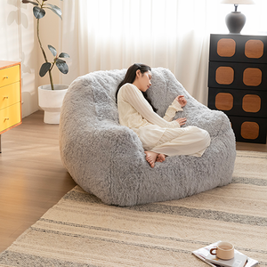 Fauteuil <span class=keywords><strong>pouf</strong></span> géant en fourrure PV, rempli de mousse, grand <span class=keywords><strong>pouf</strong></span> pour salon, meubles d'intérieur confortables pour adultes et enfants - Product Image 3