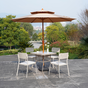 Hot Selling All Iron Double-top Upright Outdoor Leisure Garden Large Umbrella with Thick PU Fabric - Product Image 4