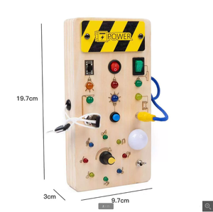 Tablero Sensorial Montessori <span class=keywords><strong>para</strong></span> <span class=keywords><strong>Niños</strong></span> Pequeños con Luz LED, Actividades <span class=keywords><strong>de</strong></span> Madera Natural, Juguetes Educativos con Certificación CE, <span class=keywords><strong>Juegos</strong></span> <span class=keywords><strong>de</strong></span> <span class=keywords><strong>Mesa</strong></span> CPC - Product Image 1
