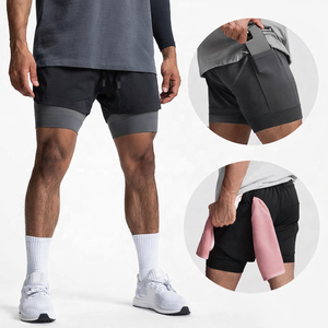 2026 Oem Logo 2 Pack Men's Custom Gym Shorts Workout Shorts Sublimation Quick Dry Double <b>Layer</b> Shorts Men - Product Image 2