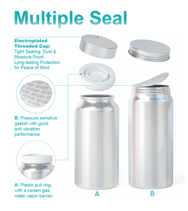 <b>Empty</b> Aluminum Vitamin <b>Bottle</b> for Supplement Packaging Food Grade Metal Capsule Pill Container with Screw Cap - Product Image 5