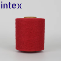 Fil à tricoter turc de haute ténacité en mélange recyclé de coton et de polyester, couleur rouge, 50% coton, 50% polyester, pour la fabrication de chaussettes et de serviettes