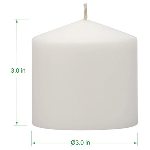 Bâton de paraffine votive de diamètre différent, de longue durée et non parfumé, bougies de prière cylindriques à dessus pointu blanc - Product Image 6
