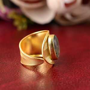 New Best Arrival Boho Geometric <b>Ring</b> Brass <b>Rings</b> For Women 18K Gold Plated Boho Chevron <b>Ring</b> Labradorite <b>Ring</b> Wholesale/OEM/ODM - Product Image 2