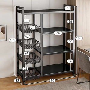 Étagère de rangement <span class=keywords><strong>en</strong></span> fil d'acier sur mesure, étagère multifonctionnelle <span class=keywords><strong>pour</strong></span> la <span class=keywords><strong>cuisine</strong></span>, support de rangement sur pied <span class=keywords><strong>pour</strong></span> la maison, étagères empilables - Product Image 5