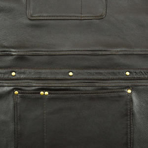 Delantal de babero con espalda cruzada de cuero resistente con correas ajustables y bolsillos para chefs, barberos, artesanos de barbacoa - Product Image 5