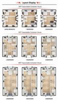 Maison conteneur préfabriquée moderne de 20 et 40 pieds, prête à l'emploi, avec salle de bain extensible, en acier, portable, pour hôtel, cuisine, bureau, bâtiment