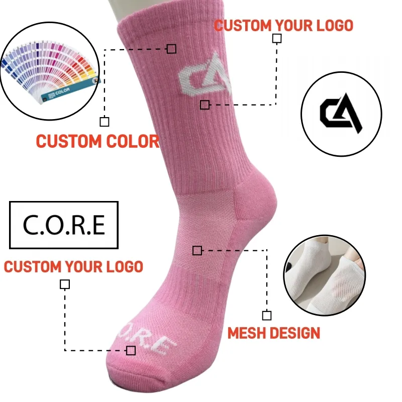 Factory Custom Socks Breathable Sock Custom Your Logo Towel Bottom Basketball Sports Men Socks