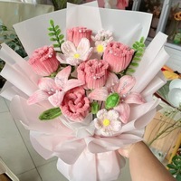 Fleurs artisanales prêtes à l'emploi en élastiques chenille, en polyester, pour loisirs créatifs éducatifs, jouet, cadeau, décoration de table