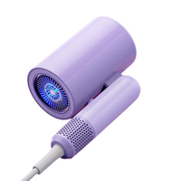 Sèche-cheveux ionique professionnel pliable, compact, à haute vitesse, à faible bruit, avec diffuseur magnétique et embout pour les voyages