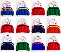 Ensemble de survêtement sportif Loveda pour femme, nouvelle collection, avec logo personnalisé, motif à carreaux, demi-zip, sweat-shirt et pantalon, deux pièces, coupe-vent