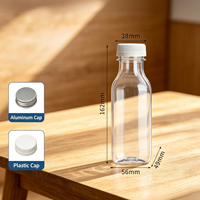 Bouteille carrée en PET transparent de qualité alimentaire avec bouchon à vis, bouteille vide jetable pour café infusé à froid, thé froid.