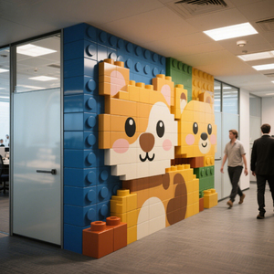 Coblocks tùy chỉnh nghệ thuật động vật tường, tường phân vùng phòng chia khối Jumbo, tự làm phun sơn vẽ - Product Image 3