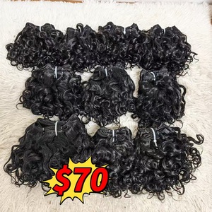 Promotion 70$ – Extensions de cheveux Remy bouclés rose de 10 pouces, 50 pièces, 1 kg, couleur noir naturel, lot de cheveux brésiliens, tissage de cheveux mouillés et ondulés - Product Image 1