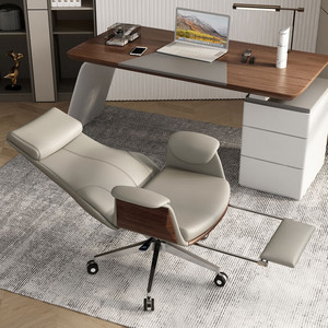 Nieuw Design Moderne Minimalistische Executive Draaistoel Met Hoge Dichtheid Schuimkwaliteit Gebogen Houten Aluminium Basis