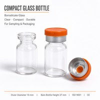 Flacon vide transparent de 2 ml, 16x27 mm, à fond plat, en verre borosilicaté, pour échantillons liquides de laboratoire, de haute qualité, petit flacon à col serti
