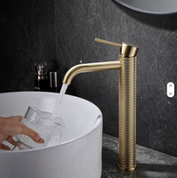 Robinet de lavabo de luxe moderne, monocommande, monotrou, en laiton, mitigeur eau chaude et froide, à poser sur le plan, avec cartouche céramique