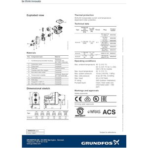 Grundfos Scala2 3-45 AVCBDF 1x115V 60Hz Pressure <b>Boosting</b> Pump 3500 L/H 8M Lift Stainless Steel - Product Image 5