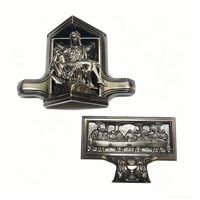 Quincaillerie pour cercueils : Ensemble de poignées d'angle en alliage de zinc pour cercueil, fournitures funéraires