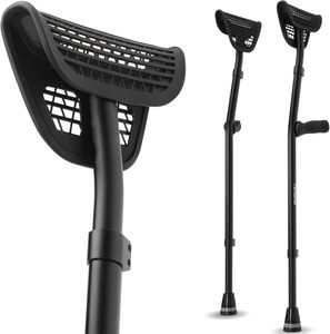 Bastón Axilar Ajustable de Aleación de <span class=keywords><strong>Aluminio</strong></span> Rehand, Cómodo, para Personas con Discapacidad, Color Negro, Clase I - Product Image 1