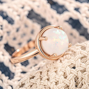 Anello in Stile Coreano e Giapponese con Effetto Opale, Minimalista a Quattro Punte, Gioiello Vintage alla Moda per Donne - Product Image 6