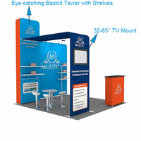 Stand d'exposition modulaire en aluminium 10x10 pieds, installation rapide sans outils, stand portable pour salon professionnel