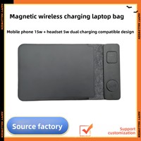 Housse pour ordinateur portable multifonctionnelle et portable de 16 pouces, 3-en-1, avec chargeur sans fil 15W, sacoche, vente en gros directe d'usine