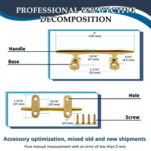 AMBITION Taquet de bateau en acier inoxydable 316 Base ouverte 4 "argent/or pour bateau, quai, kayaks, décoration nautique et meubles - Product Image 3