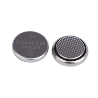 Batería LED de botón de litio, PCB, 3V, CR1025, con pines de pestaña de soldadura