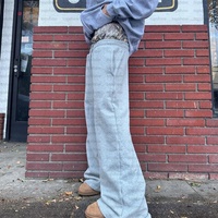 Pantalon de jogging à double taille personnalisé, en molleton de coton véritable camouflage, ample, à jambes larges, à double taille, pour homme