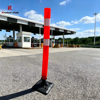 Poteau de signalisation routière flexible en PP Roadsafe, hauteur personnalisable, rouge, IP66, réflecteur haute intensité pour la sécurité routière