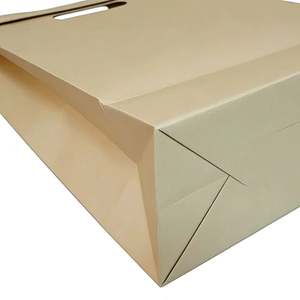 Conception personnalisable à ouverture roulée avec poignées découpées et fond renforcé pour l'emballage alimentaire dans des sacs en papier kraft naturel - Product Image 5