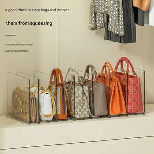 Sac transparent sac à main organisateur de rangement pour placard étagère réglable séparateur sac séparateur <span class=keywords><strong>livre</strong></span> étagère placard sac à main organisateur - Product Image 6