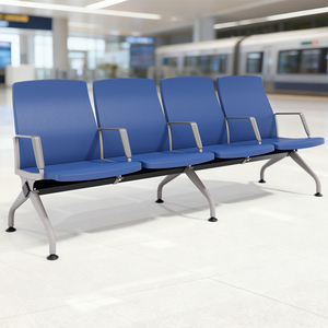 Modern Customizable <strong>Metal</strong> Rectangular Waiting <strong>Bench</strong> for Airport Hotel Hospital School &amp; Mall Use Made in China - Product Image 1