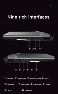 ハイエンドゲーミングラップトップ17インチコアi910885 H Win10コンピューターゲーマーPC - Product Image 5