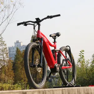48V 1000W Mid Drive Full Suspension Electric Mountain Bike China / E Bike / Mtb With Unique Frame