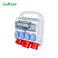 Caja de Distribución de Energía Portátil EBASEE/OEM con Tomas Industriales de 16A, 32A, 63A y 125A, Caja de Tomacorrientes Eléctrica Impermeable IP65