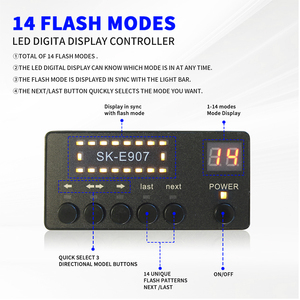 Phổ phù hợp với màu xanh nhấp nháy ánh sáng nhấp nháy Roof Mount cảnh báo lightbar cho xe ô tô khẩn cấp, xe tải & Xe tải - Product Image 4