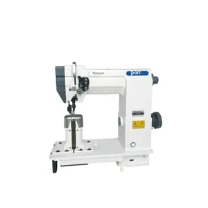 Máquina de coser Industrial de punto de bloqueo de cuero, poste de cama de aguja individual, DT-9910