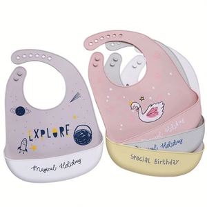 6 Buttons <b>Waterproof</b> Silicone Feeding Newborn Cartoon <b>Aprons</b> Bib Adjustable Burp Custom Baby Bibs - Product Image 3
