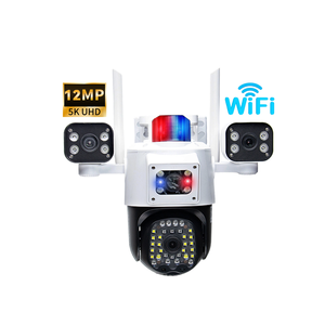 Cámara de Seguridad WiFi 5G para Exteriores con Triple Lente de 12MP, Audio Bidireccional, Almacenamiento en la Nube, Visión Nocturna a Todo Color, Sistema de Detección de Movimiento con IA - Product Image 1