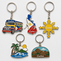 Porte-clés en métal de haute qualité, personnalisé, avec carte des Philippines, design d'Asie du Sud-Est, souvenir touristique