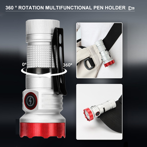 Mini lampe torche LED rechargeable pour le camping et l'EDC, 7 LED, étanche, tactique, avec aimant, corps en alliage d'aluminium - Product Image 2