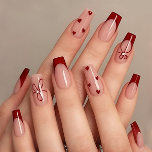 <span class=keywords><strong>Uñas</strong></span> Postizas para el Día <span class=keywords><strong>de</strong></span> San Valentín, Diseño Corto en Escalera, 24 <span class=keywords><strong>Uñas</strong></span> Francesas <span class=keywords><strong>de</strong></span> Lujo <span class=keywords><strong>con</strong></span> Diseño <span class=keywords><strong>de</strong></span> <span class=keywords><strong>Flores</strong></span>, Parches <span class=keywords><strong>de</strong></span> <span class=keywords><strong>Uñas</strong></span> <span class=keywords><strong>de</strong></span> Alta Calidad - Product Image 1