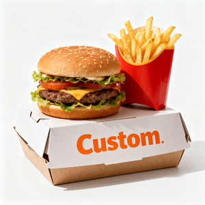 Hộp đựng thức ăn nhanh, giấy chống dầu, dùng một lần, sinh học phân hủy được, dùng cho hamburger, khoai tây chiên, gà rán - Product Image 4