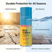 SANVO Spray d'étanchéité imperméable anti-fuite, revêtement bitumineux en aérosol pour toiture, arrêt rapide des fuites de tuyaux, séchage rapide 450ml 300g