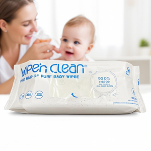 Lingettes pour bébé écologiques, biologiques et végétaliennes, 60 pièces, fabrication de bonne qualité, nettoyage à usage unique - Product Image 2