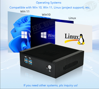 Mini PC de Bajo Consumo Sin Ventilador, Intel 5405u Quad Core, LAN Gigabit, Máximo 32GB DDR4 SSD, Win10/11/Linux, Automatización Industrial Integrada