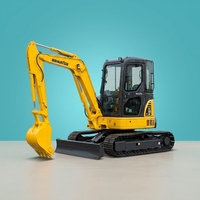 Mini-excavatrice sur chenilles d'occasion de marque japonaise, modèle PC55 de 5,5 tonnes, avec cabine, fabriquée en Chine