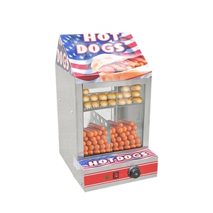 Double‑Layer <b>Glass</b> <b>Door</b> Hot Dog Steamer Display Warmer Adjustable Temperature Hot Dog Holding Machine - Product Image 4